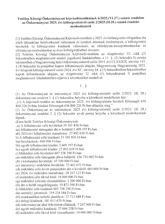 6 2025 onkormanyzati rendelet