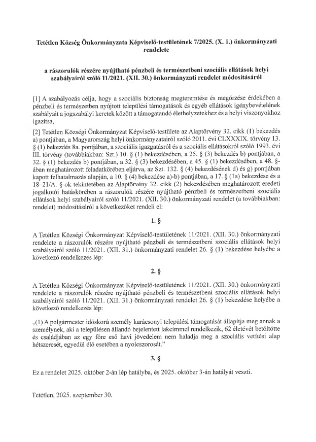 7 2025 onkormanyzati rendelet