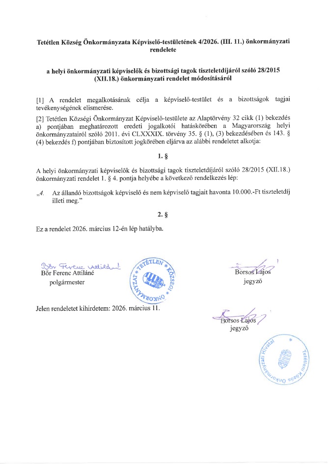 4 2026 III 11 a helyi onkormanyzati rendelet