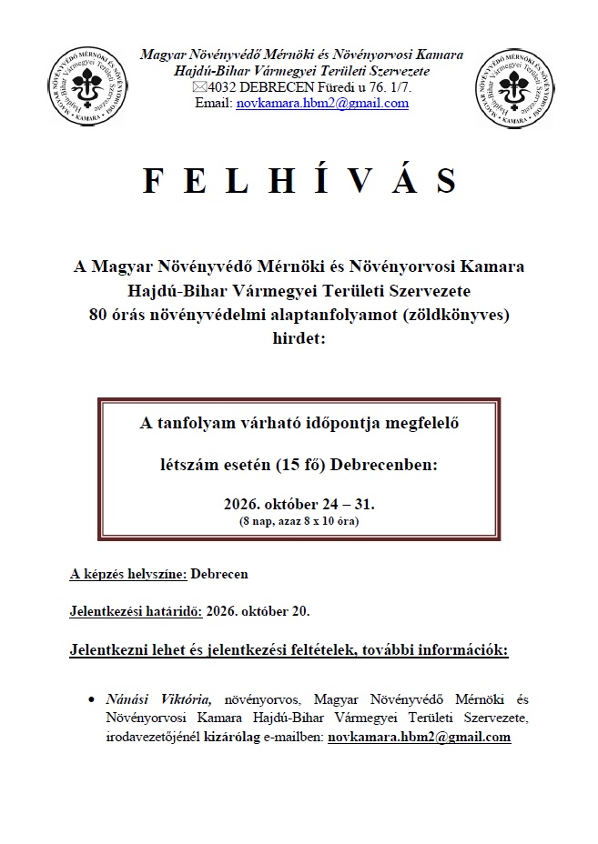 80 oras alaptanfolyam Debrecen plakat